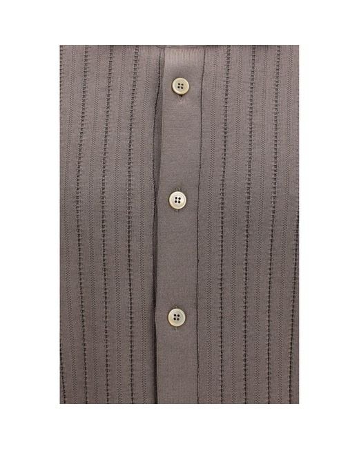 Brunello Cucinelli Brown Cotton Polo Shirt for men