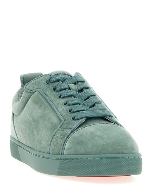 Christian Louboutin Green Louis Junior Orlato Velour Sneakers for men