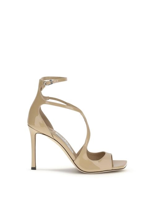 Jimmy Choo Metallic Azia Sandals Calf Leather Bos Taurus