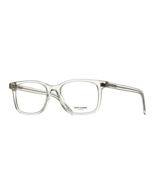 Saint Laurent Brown Eyeglasses Square Full Rim, Frame And Clear Demo Lens Slm120004