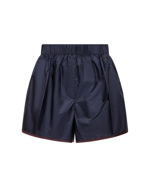 Prada Blue Re-Nylon Shorts Recycled Polyamide
