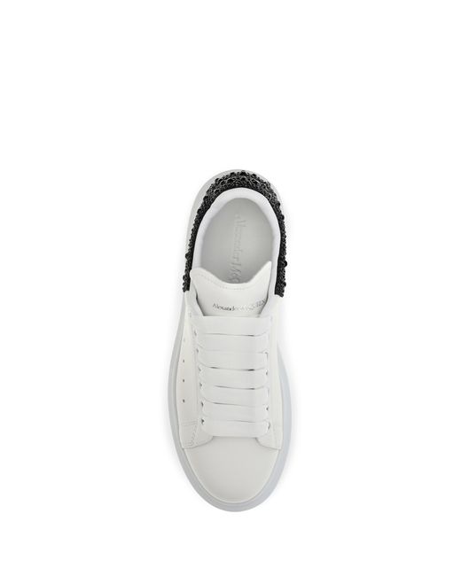 McQueen White Oversized Sneakers Suede Heel Trainers
