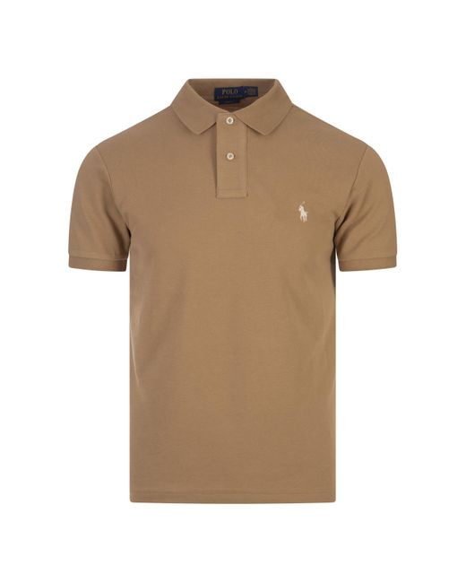 Ralph Lauren Brown Slim-Fit Polo Shirt for men