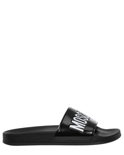 moschino slides black