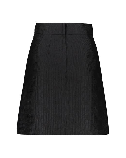Dolce & Gabbana Black Logo Monogram Skirt