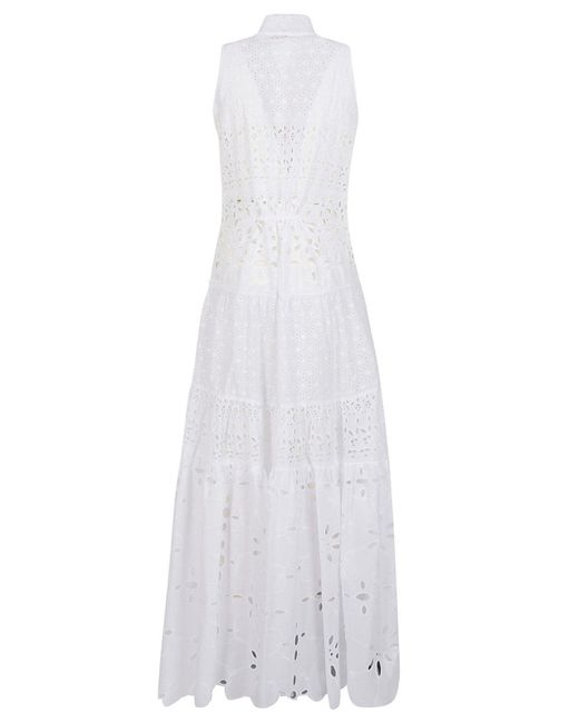 Ermanno Scervino White Broderie Anglaise Long Shirtdress