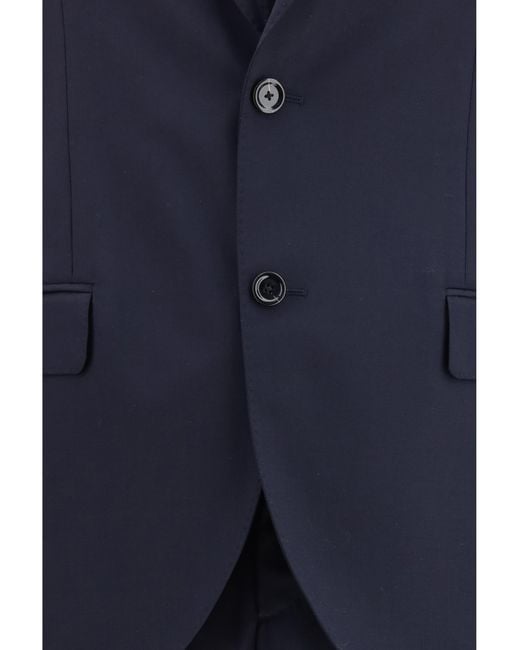 Lardini Blue Iconic Suit Fleece Wool Suits for men