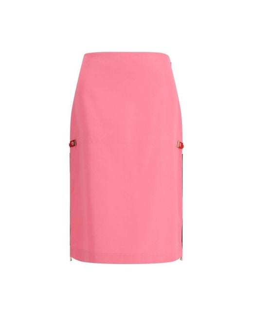 Fendi Pink Multicolor Viscose Midi Skirt