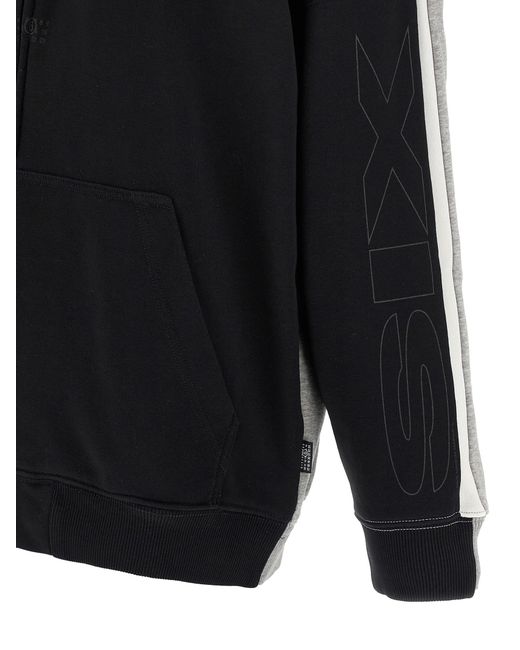 MM6 by Maison Margiela Black Double Front Hoodie Cotton Sweatshirt