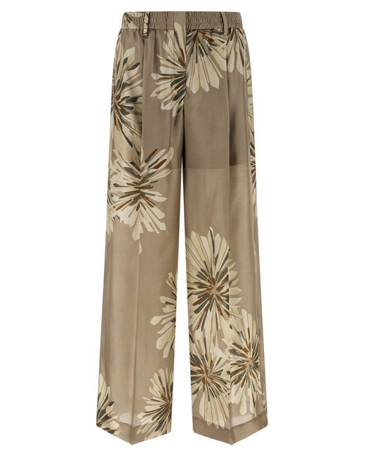 Brunello Cucinelli Natural Silk Casual Pants