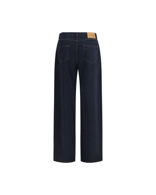 Max Mara Blue Cotton Casual Pants