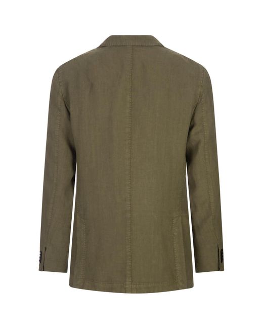 Boglioli Green Military Linen Regular Fit Blazer for men