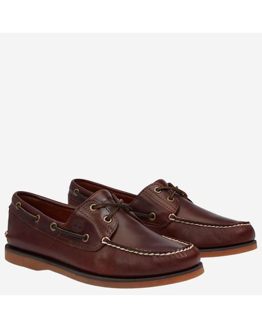 Timberland Brown Loafers Classic Boat Leather for men