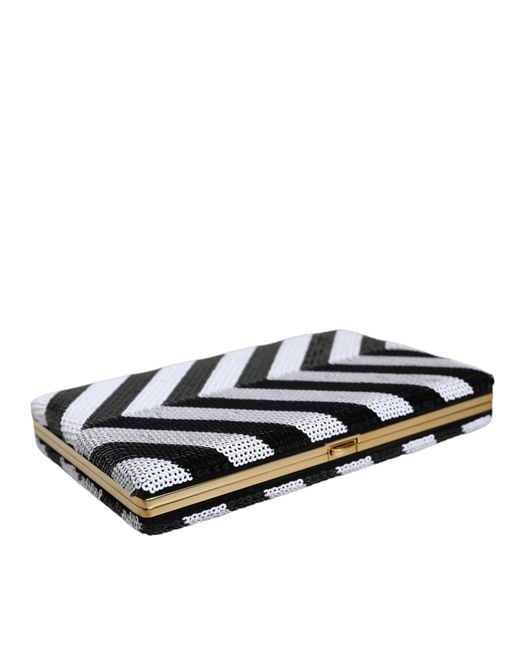 Dolce & Gabbana Black Frame Clutch Evening Party Purse Bag