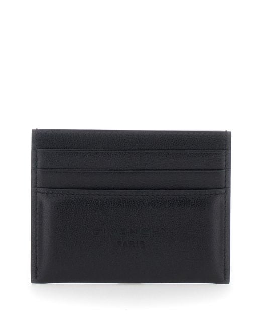Givenchy Black Card Holder Calf Leather Accessory for men