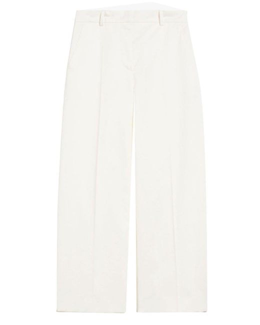 Weekend by Maxmara White Wide Leg Cropped Trousers