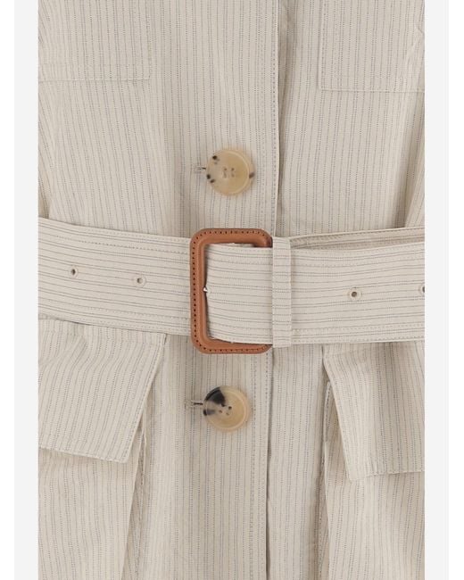 Dries Van Noten Natural Sleeveless Jacket Cotton-Blend