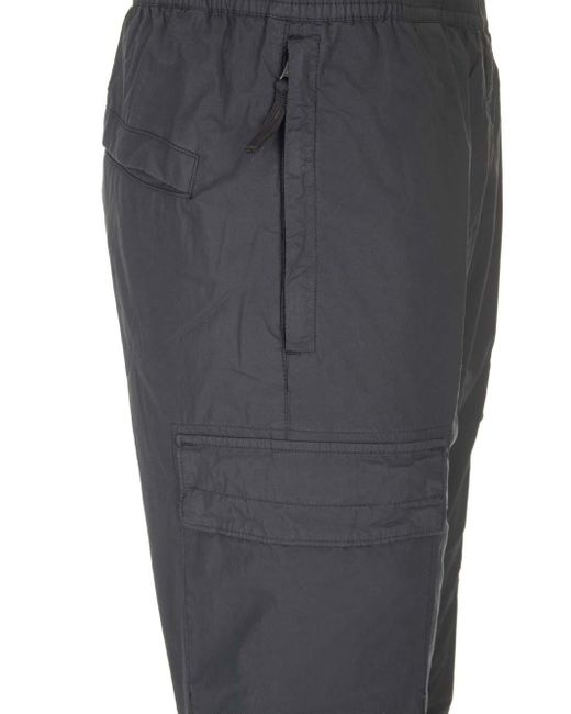 Stone Island Blue Stretch Cotton Cargo Trousers for men