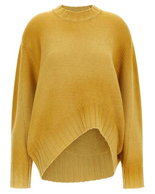 The Attico Yellow Logo Embroidery Sweater