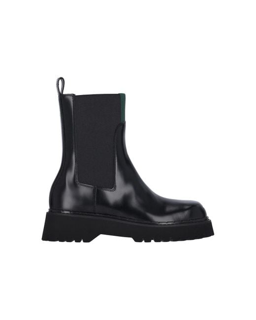 Gucci Black Boots With "Web" Ribbon