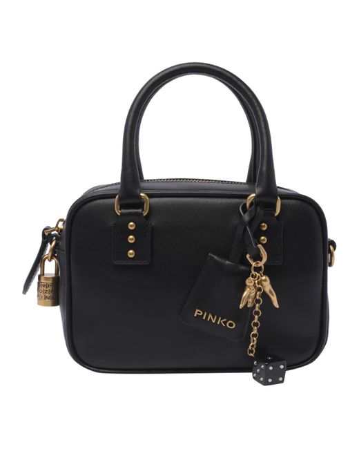 Pinko Black Bowling Bag Hand Bags