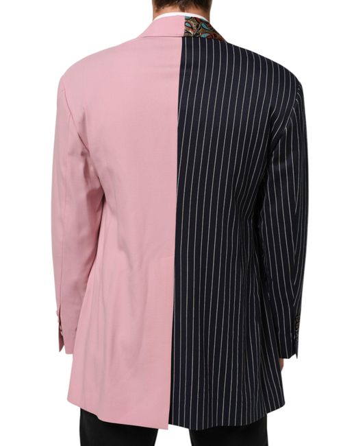 Dolce & Gabbana Black Patchwork Single Breasted Jacket Blazer Pl+Vi+Wo+Wv Clothing for men