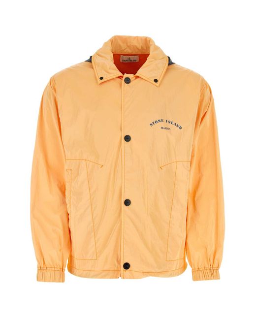Stone Island Light Orange Nylon Ripstop Jacket for men