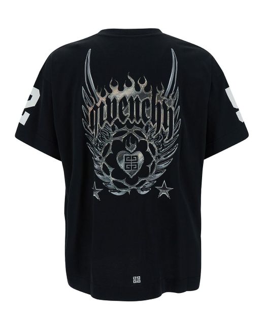 Givenchy Black T-Shirt With Graphic Print for men