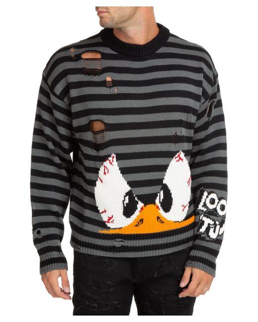 Gcds Looney Tunes Duffy Duck Wool Sweater in Black - Grey (Gray) for