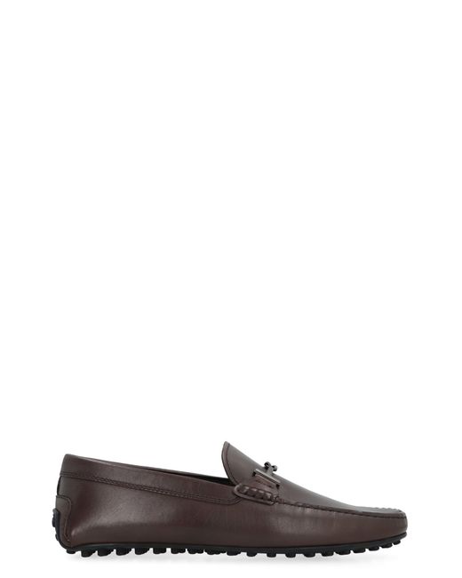 Tod's Brown Leather Loafers for men