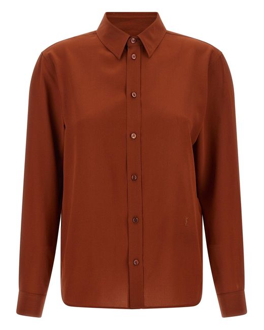 Saint Laurent Brown Cassandre Shirt