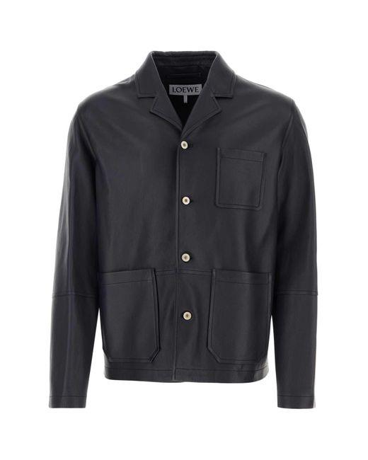 Loewe Black Nappa Leather Shirt for men