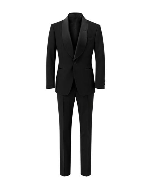 Tom Ford Black Icon Single-Breasted Wool Tuxedo Suit With Satin Details for men