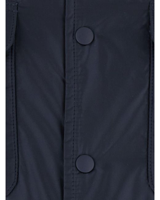 Aspesi Blue Jacket With Zip Tech Fabric, Polyamide Coat for men
