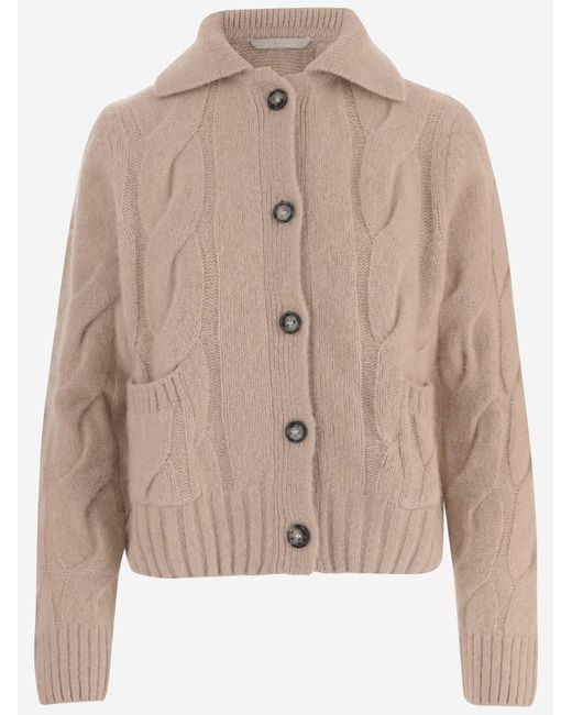 Allude Natural Cardigan Cashmere And Silk