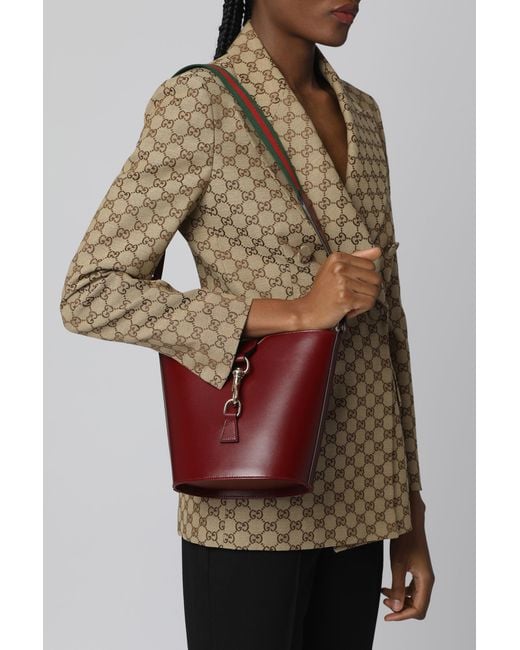 Gucci Brown Mini Leather Bucket Bag