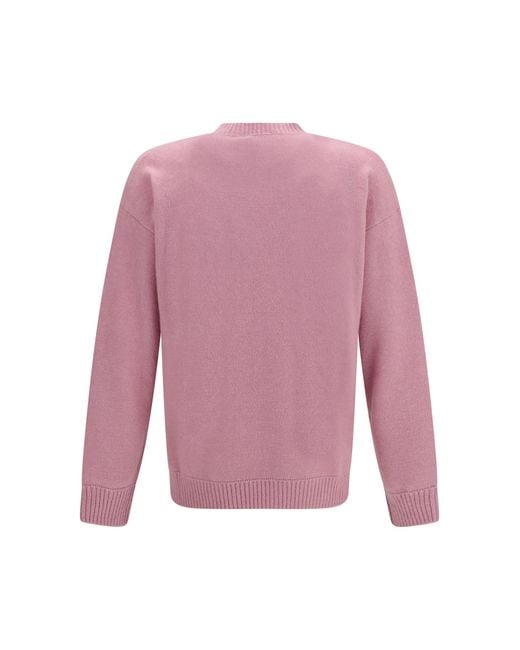 Laneus Pink Cashmere And Silk Crewneck Sweater for men