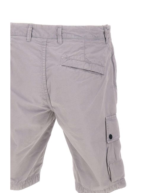 Stone Island Gray Cotton Shorts for men