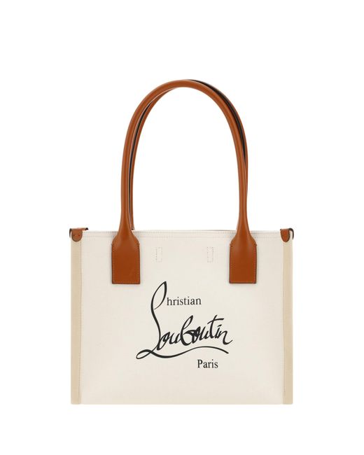 Christian Louboutin White Nastroloubi E/W Small Shopping Bag