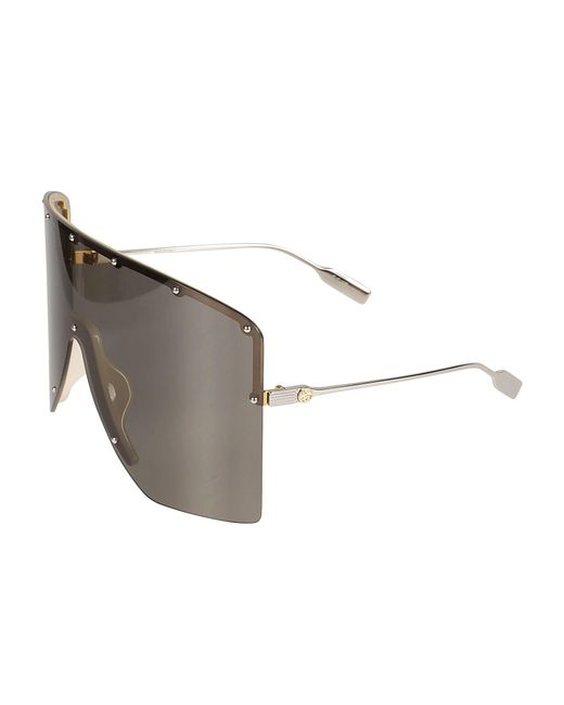 Gucci Gray Shield Studded Sunglasses