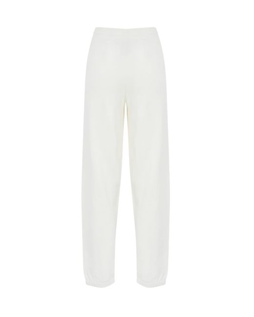 Elisabetta Franchi White Ivory Cotton Sports Trousers