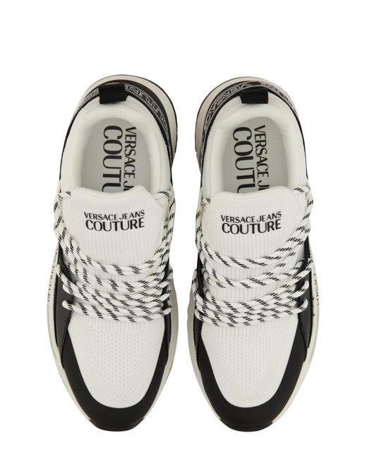 Versace Jeans Couture White Sneakers Dynamic Polyester Polyurethane Trainers for men