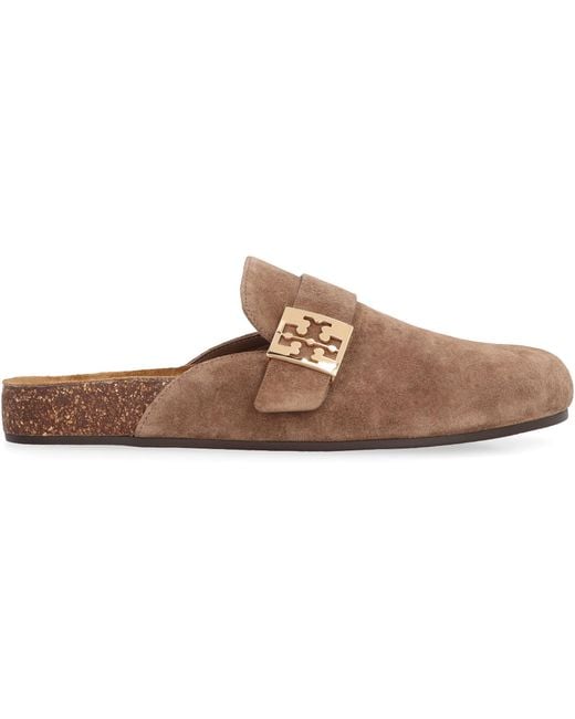 Tory Burch Brown Mules Mellow River Rock- Rock/ Sandal