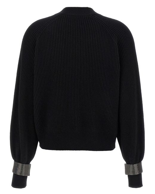 Brunello Cucinelli Black Monile Cuff Cardigan