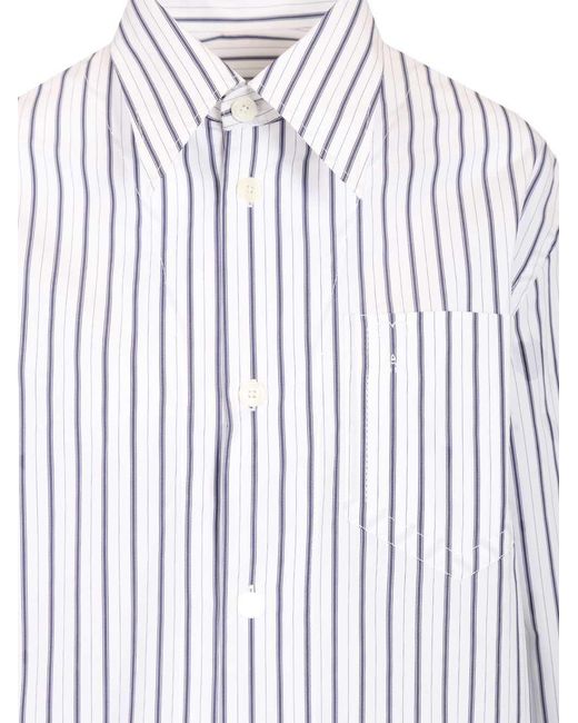AMI White Ami Wide Striped Shirt