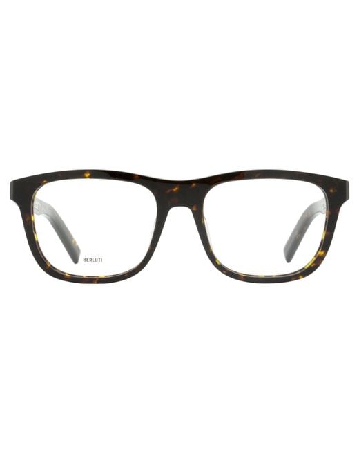 Berluti Black Soft Rectangular Eyeglasses Bl50013U 052 54Mm Plastic (Acetate) for men