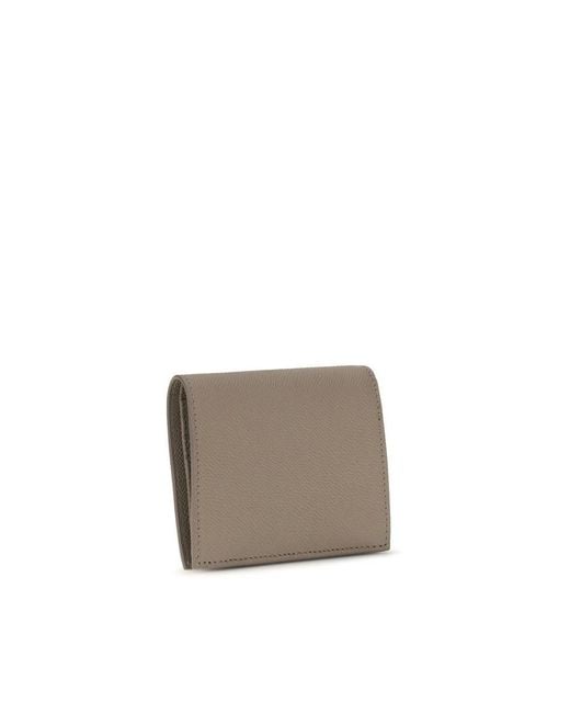 Ferragamo Gray Calf Leather Bos Taurus Wallet