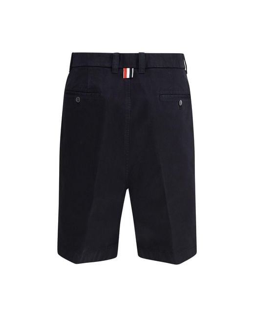 Thom Browne Blue Polyester Bermuda Shorts for men