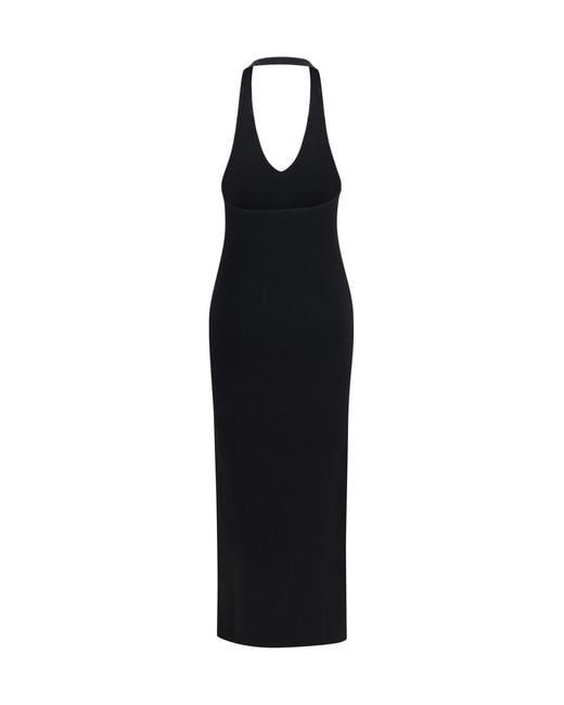 Totême  Black Dress Halter-Neck Knit Viscose
