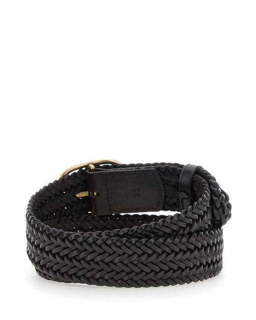 Dragon Diffusion Black Belt With Buckle Closure And Interwoven Design